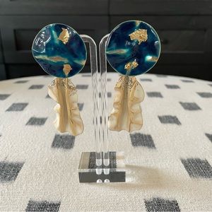 Rachel Comey Quarry Earrings in Gold and Blue